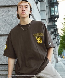 MLB（メジャーリーグベースボール）の「MLB メジャーリーグベースボール 別注 ワッペン刺繍 ビッグシルエット半袖Tシャツ（Tシャツ/カットソー）」