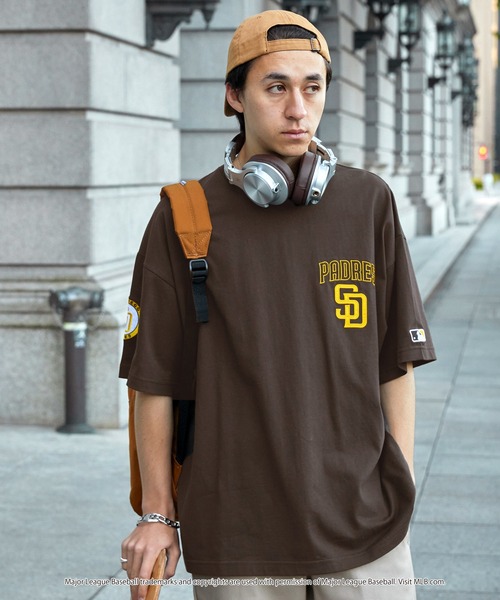 MLB（メジャーリーグベースボール）の「MLB/メジャーリーグベースボール 別注 ワッペン刺繍 ビッグシルエット半袖Tシャツ（Tシャツ/カットソー）」｜詳細画像