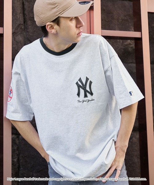 MLB（メジャーリーグベースボール）の「MLB/メジャーリーグベースボール 別注 ワッペン刺繍 ビッグシルエット半袖Tシャツ（Tシャツ/カットソー）」｜詳細画像