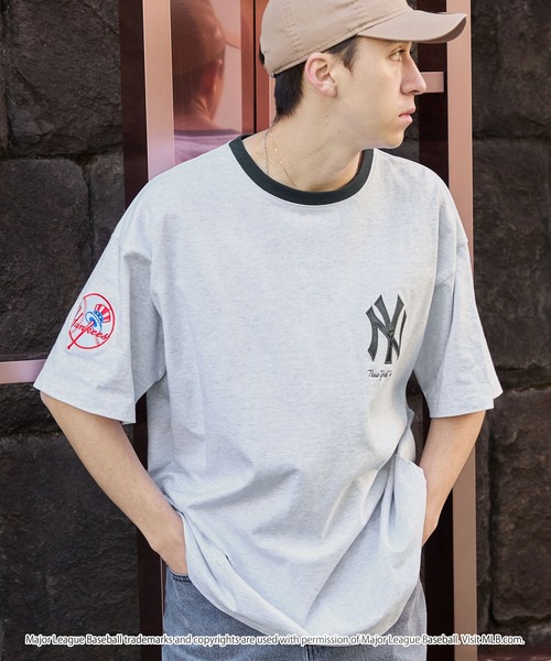 MLB（メジャーリーグベースボール）の「MLB/メジャーリーグベースボール 別注 ワッペン刺繍 ビッグシルエット半袖Tシャツ（Tシャツ/カットソー）」｜詳細画像
