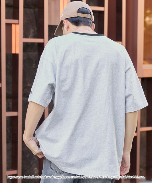 MLB（メジャーリーグベースボール）の「MLB/メジャーリーグベースボール 別注 ワッペン刺繍 ビッグシルエット半袖Tシャツ（Tシャツ/カットソー）」｜詳細画像