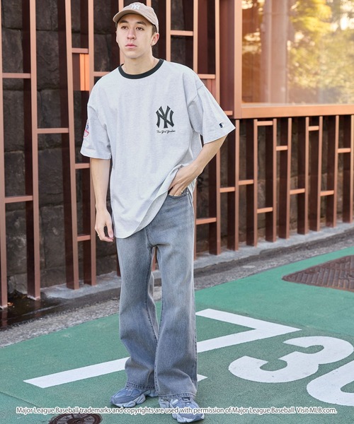 MLB（メジャーリーグベースボール）の「MLB/メジャーリーグベースボール 別注 ワッペン刺繍 ビッグシルエット半袖Tシャツ（Tシャツ/カットソー）」｜詳細画像