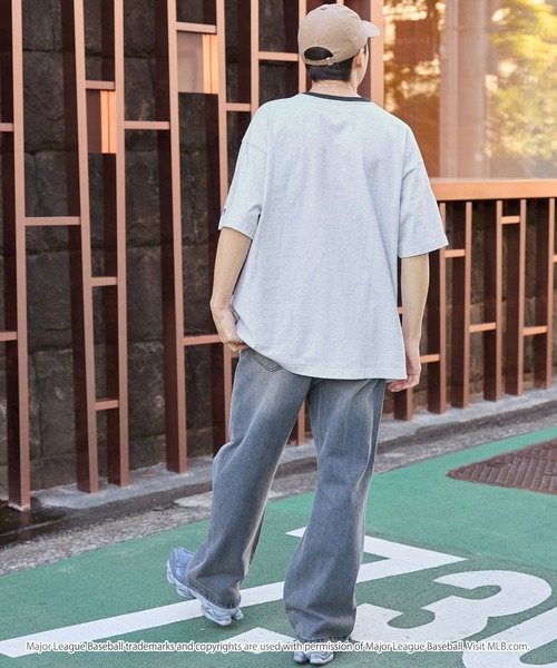 MLB（メジャーリーグベースボール）の「MLB/メジャーリーグベースボール 別注 ワッペン刺繍 ビッグシルエット半袖Tシャツ（Tシャツ/カットソー）」｜詳細画像