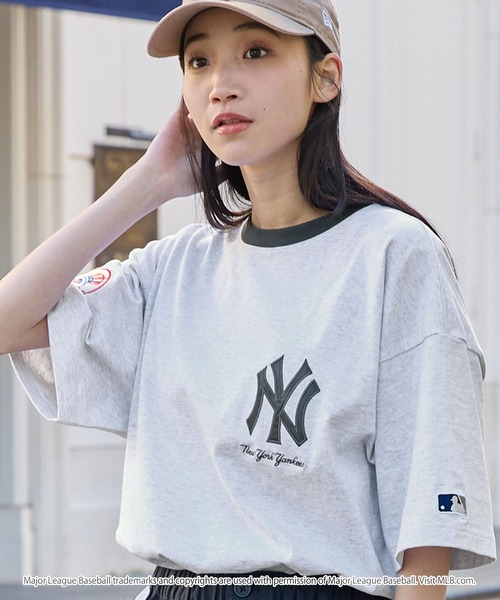 MLB（メジャーリーグベースボール）の「MLB/メジャーリーグベースボール 別注 ワッペン刺繍 ビッグシルエット半袖Tシャツ（Tシャツ/カットソー）」｜詳細画像