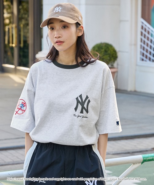 MLB（メジャーリーグベースボール）の「MLB/メジャーリーグベースボール 別注 ワッペン刺繍 ビッグシルエット半袖Tシャツ（Tシャツ/カットソー）」｜詳細画像