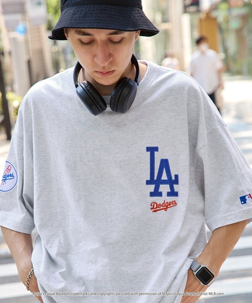 MLB（メジャーリーグベースボール）の「MLB/メジャーリーグベースボール 別注 ワッペン刺繍 ビッグシルエット半袖Tシャツ（Tシャツ/カットソー）」｜詳細画像