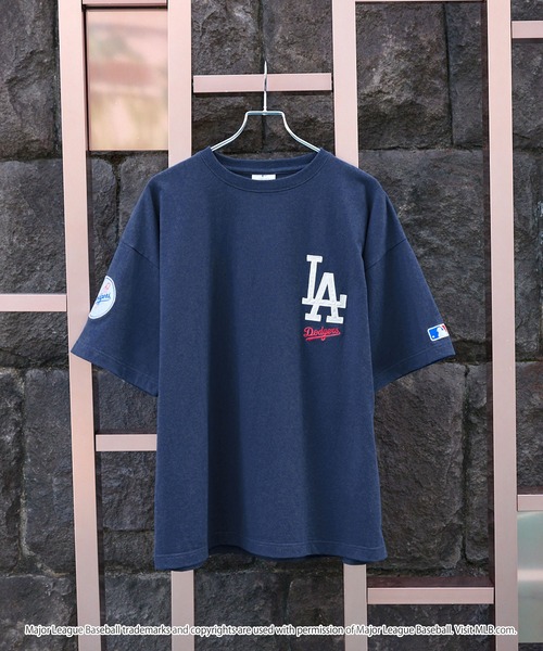 MLB（メジャーリーグベースボール）の「MLB/メジャーリーグベースボール 別注 ワッペン刺繍 ビッグシルエット半袖Tシャツ（Tシャツ/カットソー）」｜詳細画像