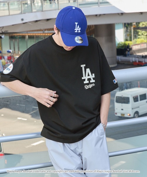 MLB（メジャーリーグベースボール）の「MLB/メジャーリーグベースボール 別注 ワッペン刺繍 ビッグシルエット半袖Tシャツ（Tシャツ/カットソー）」｜詳細画像