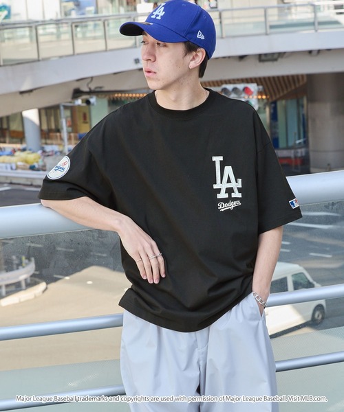 MLB（メジャーリーグベースボール）の「MLB/メジャーリーグベースボール 別注 ワッペン刺繍 ビッグシルエット半袖Tシャツ（Tシャツ/カットソー）」｜詳細画像