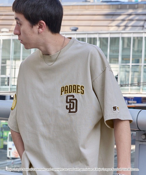 MLB（メジャーリーグベースボール）の「MLB/メジャーリーグベースボール 別注 ワッペン刺繍 ビッグシルエット半袖Tシャツ（Tシャツ/カットソー）」｜詳細画像