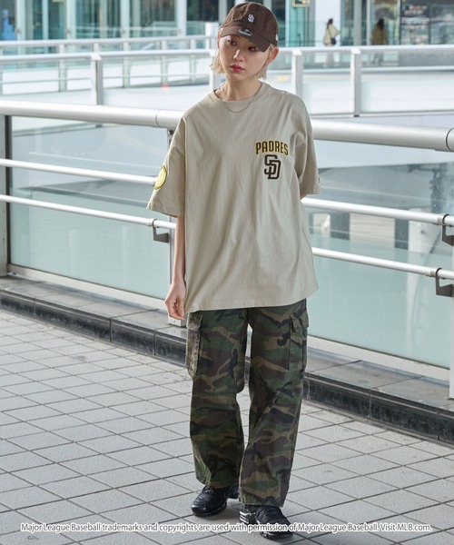 MLB（メジャーリーグベースボール）の「MLB/メジャーリーグベースボール 別注 ワッペン刺繍 ビッグシルエット半袖Tシャツ（Tシャツ/カットソー）」｜詳細画像