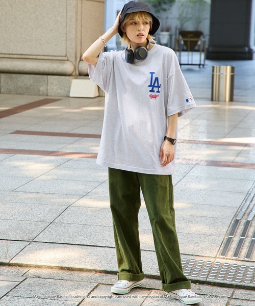MLB（メジャーリーグベースボール）の「MLB/メジャーリーグベースボール 別注 ワッペン刺繍 ビッグシルエット半袖Tシャツ（Tシャツ/カットソー）」｜詳細画像