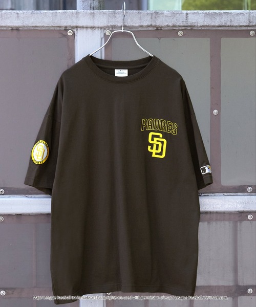 MLB（メジャーリーグベースボール）の「MLB/メジャーリーグベースボール 別注 ワッペン刺繍 ビッグシルエット半袖Tシャツ（Tシャツ/カットソー）」｜詳細画像