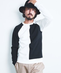 BACK BRASHED URAKE CRAZY PATTERN  C/N L/S:裏毛裏起毛 クレイジーパターン クルーネックロングスリーブ 22AW