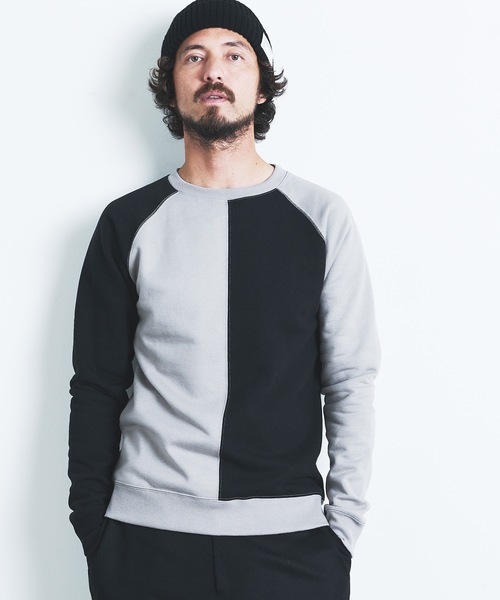 Magine（マージン）の「BACK BRASHED URAKE CRAZY PATTERN  C/N L/S:裏毛裏起毛 クレイジーパターン クルーネックロングスリーブ 22AW（スウェット・メンズ・ホワイト/グレー/オリーブ/グレイッシュベージュ・44/46/48）」の3枚目の写真