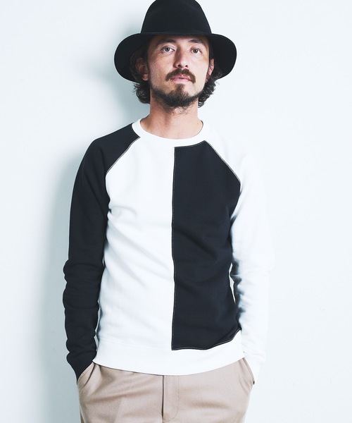 Magine（マージン）の「BACK BRASHED URAKE CRAZY PATTERN  C/N L/S:裏毛裏起毛 クレイジーパターン クルーネックロングスリーブ 22AW（スウェット・メンズ・ホワイト/グレー/オリーブ/グレイッシュベージュ・44/46/48）」の6枚目の写真