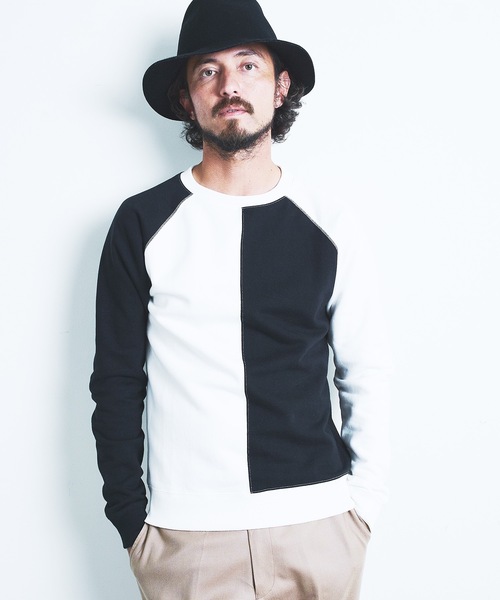 Magine（マージン）の「BACK BRASHED URAKE CRAZY PATTERN  C/N L/S:裏毛裏起毛 クレイジーパターン クルーネックロングスリーブ 22AW（スウェット・メンズ・ホワイト/グレー/オリーブ/グレイッシュベージュ・44/46/48）」の7枚目の写真