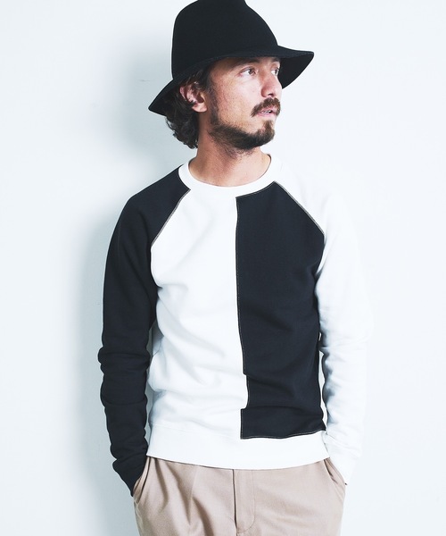 Magine（マージン）の「BACK BRASHED URAKE CRAZY PATTERN  C/N L/S:裏毛裏起毛 クレイジーパターン クルーネックロングスリーブ 22AW（スウェット・メンズ・ホワイト/グレー/オリーブ/グレイッシュベージュ・44/46/48）」の9枚目の写真