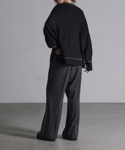 Loose/ルース（ルース）の「ローズロゴ オーバーサイズニット（ニット/セーター・メンズ・グレー/オフホワイト/ブラック・S/M/L）」の17枚目の写真