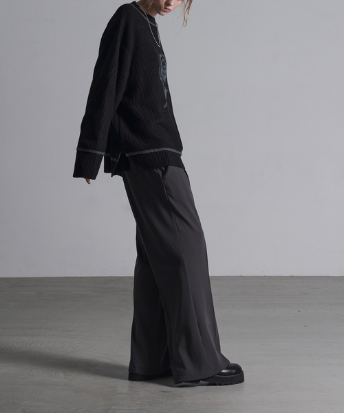 Loose/ルース（ルース）の「ローズロゴ オーバーサイズニット（ニット/セーター・メンズ・グレー/オフホワイト/ブラック・S/M/L）」の18枚目の写真