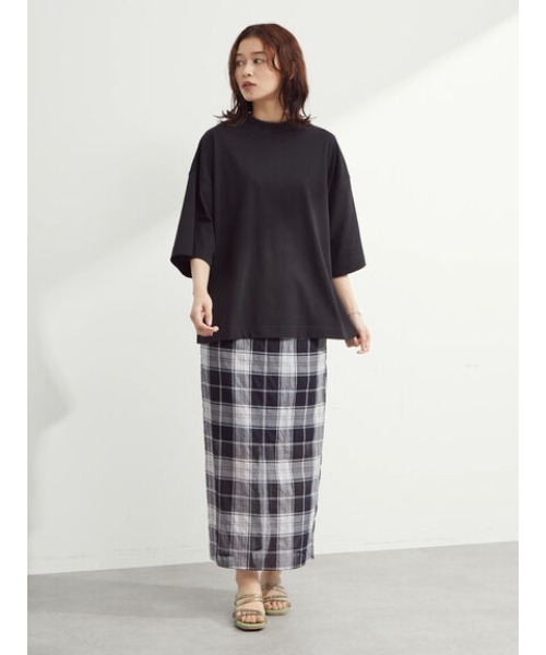 Green　Parks（グリーンパークス）の「プチハイネックボックスTシャツ（Tシャツ/カットソー・レディース・ブルー/グリーン/ブラック/ホワイト系その他2・FREE）」の16枚目の写真