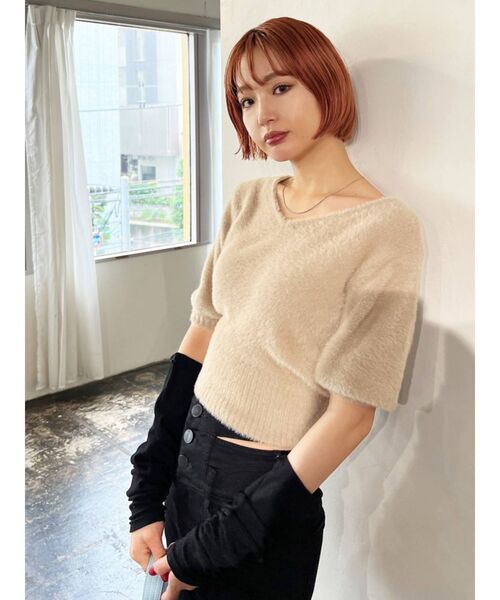 EMODA（エモダ）の「ニットハンドウォーマー（アームカバー・レディース・ブラック/ブルー・FREE）」の9枚目の写真