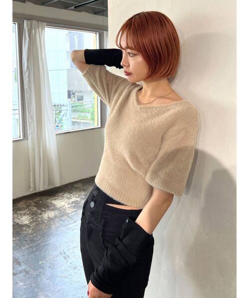 EMODA（エモダ）の「ニットハンドウォーマー（アームカバー・レディース・ブラック/ブルー・FREE）」の10枚目の写真