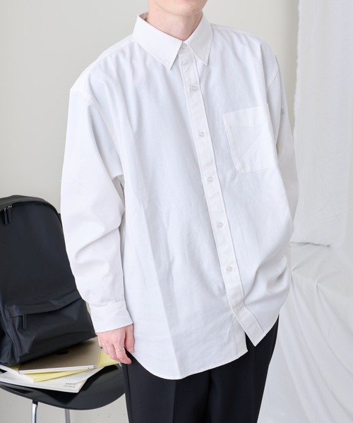 COLONY 2139(コロニートゥーワンスリーナイン)の「UNISEX / リラックスオックス長袖シャツ(シャツ/ブラウス・メンズ・ホワイト/サックスブルー・MEDIUM/LARGE)」の2枚目の写真