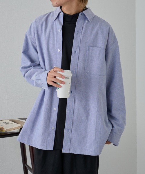 COLONY 2139(コロニートゥーワンスリーナイン)の「UNISEX / リラックスオックス長袖シャツ(シャツ/ブラウス・メンズ・ホワイト/サックスブルー・MEDIUM/LARGE)」の1枚目の写真