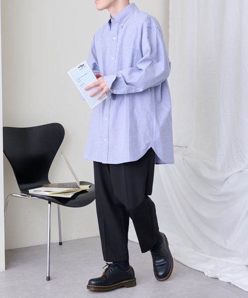 COLONY 2139(コロニートゥーワンスリーナイン)の「UNISEX / リラックスオックス長袖シャツ(シャツ/ブラウス・メンズ・ホワイト/サックスブルー・MEDIUM/LARGE)」の7枚目の写真