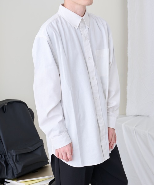 COLONY 2139(コロニートゥーワンスリーナイン)の「UNISEX / リラックスオックス長袖シャツ(シャツ/ブラウス・メンズ・ホワイト/サックスブルー・MEDIUM/LARGE)」の3枚目の写真