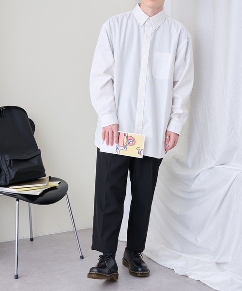 COLONY 2139(コロニートゥーワンスリーナイン)の「UNISEX / リラックスオックス長袖シャツ(シャツ/ブラウス・メンズ・ホワイト/サックスブルー・MEDIUM/LARGE)」の16枚目の写真