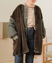 Bab | ファーキルティングアウター(ブルゾン)