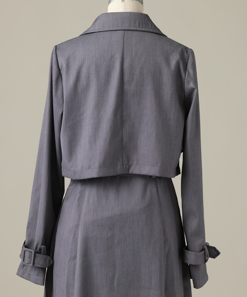 Cheek（チーク）の「トレンチライクセットワンピース（ワンピース・レディース・チャコールグレー/ネイビー/モカ・SMALL/MEDIUM）」の16枚目の写真