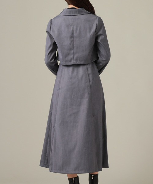 Cheek（チーク）の「トレンチライクセットワンピース（ワンピース・レディース・チャコールグレー/ネイビー/モカ・SMALL/MEDIUM）」の5枚目の写真