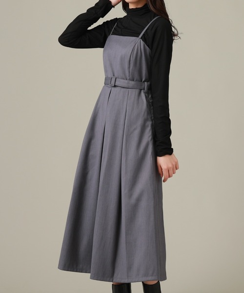 Cheek（チーク）の「トレンチライクセットワンピース（ワンピース・レディース・チャコールグレー/ネイビー/モカ・SMALL/MEDIUM）」の7枚目の写真