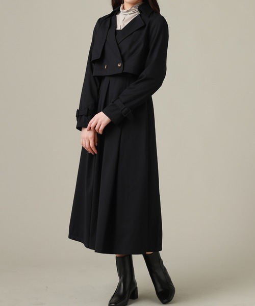 Cheek（チーク）の「トレンチライクセットワンピース（ワンピース・レディース・チャコールグレー/ネイビー/モカ・SMALL/MEDIUM）」の11枚目の写真