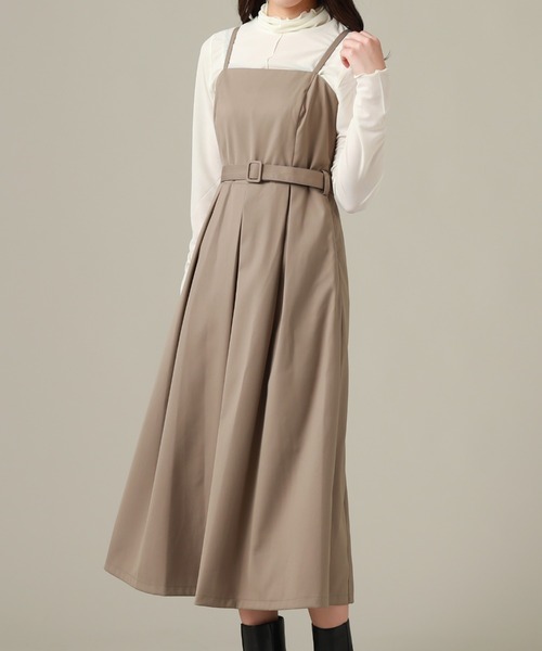 Cheek（チーク）の「トレンチライクセットワンピース（ワンピース・レディース・チャコールグレー/ネイビー/モカ・SMALL/MEDIUM）」の10枚目の写真