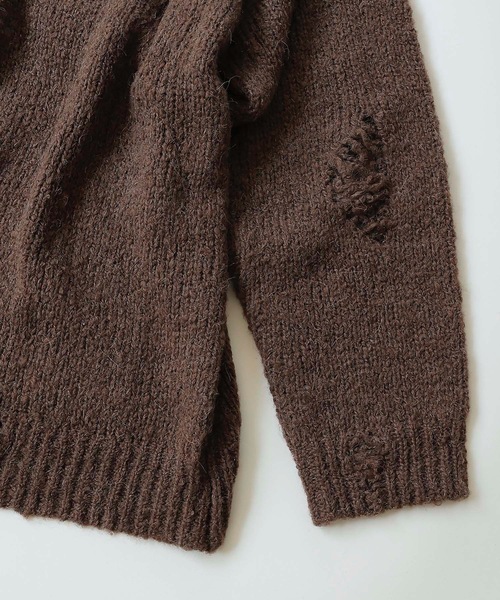 NUMBER (N)INE ニット　チョコレート　サイズ3 ウール100% NUMBER (N)INE（ナンバーナイン）の「WOOL ALPACA RIPPED KNIT