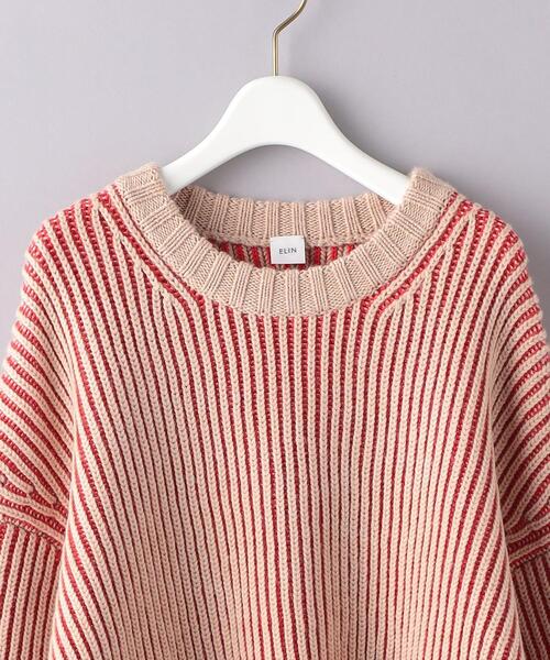 ELIN（エリン）の「【別注】＜ELIN＞AZE クルーネック ニット（ニット/セーター・レディース・ベージュ/ネイビー・00）」の16枚目の写真