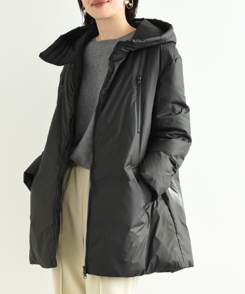 フインタープラネットダウンジャケット M ブラック INTERPLANET（インタープラネット）｜レディースのダウン