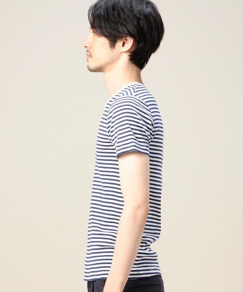 BEAUTY&YOUTH UNITED ARROWS（ビューティーアンドユースユナイテッドアローズ）の「BY フライス ボーダー ショートスリーブ VネックTシャツ ◆（Tシャツ/カットソー・メンズ・ブラック/グレー/ロイヤルブルー・MEDIUM/LARGE/SMALL/X-LARGE）」の12枚目の写真