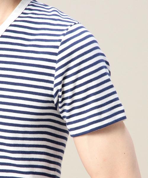 BEAUTY&YOUTH UNITED ARROWS（ビューティーアンドユースユナイテッドアローズ）の「BY フライス ボーダー ショートスリーブ VネックTシャツ ◆（Tシャツ/カットソー・メンズ・ブラック/グレー/ロイヤルブルー・MEDIUM/LARGE/SMALL/X-LARGE）」の15枚目の写真