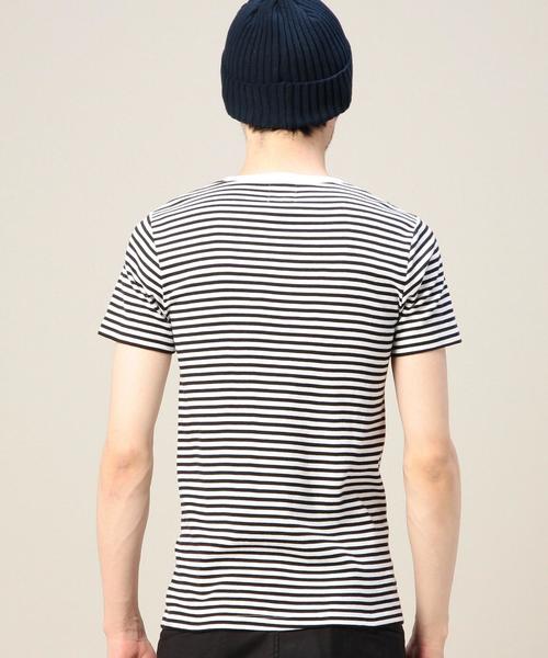 BEAUTY&YOUTH UNITED ARROWS（ビューティーアンドユースユナイテッドアローズ）の「BY フライス ボーダー ショートスリーブ VネックTシャツ ◆（Tシャツ/カットソー・メンズ・ブラック/グレー/ロイヤルブルー・MEDIUM/LARGE/SMALL/X-LARGE）」の5枚目の写真