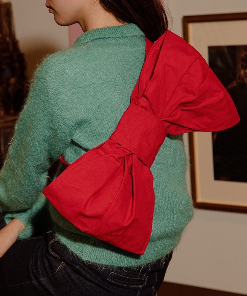 WhoWhat（フーワット）の「RIBON POUCH <CANVAS>（ショルダーバッグ・レディース・ピンク系その他/ネイビー/アイボリー/マスタード/レッド・FREE）」の5枚目の写真