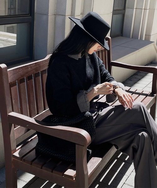 MUYMONA(ムイモナ)の「チェックルーズシャツ mmw22a013【MUYMONA】【2022AW】(シャツ/ブラウス・レディース・ダークブラウン/ライトブラウン・FREE)」の6枚目の写真