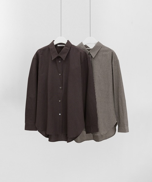 MUYMONA(ムイモナ)の「チェックルーズシャツ mmw22a013【MUYMONA】【2022AW】(シャツ/ブラウス・レディース・ダークブラウン/ライトブラウン・FREE)」の11枚目の写真