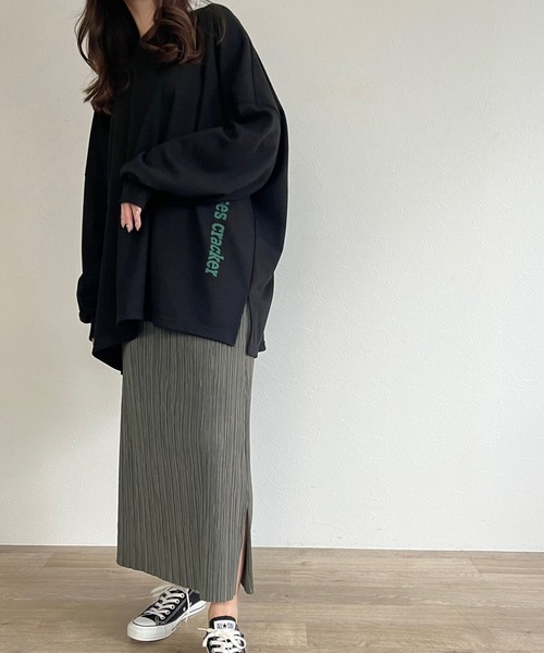 ISOOK(アイスー)の「【ZOZO限定】Back print loose tops / バックプリントルーズトップス(Tシャツ/カットソー・レディース・グレー/ブラック・FREE)」の15枚目の写真