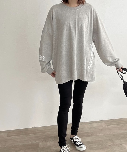 ISOOK(アイスー)の「【ZOZO限定】Back print loose tops / バックプリントルーズトップス(Tシャツ/カットソー・レディース・グレー/ブラック・FREE)」の8枚目の写真