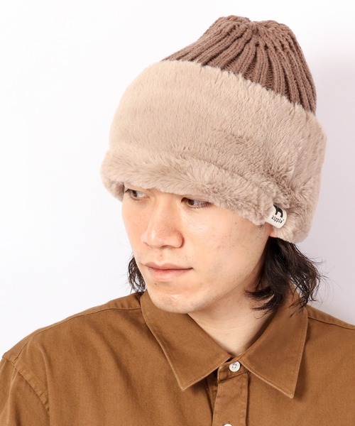 FUNALIVE(ファンアライブ)の「kippis フェイクファー切替ニットキャップ(ニットキャップ/ビーニー・メンズ・オフホワイト/ライトグレー/モカ・FREE)」の14枚目の写真